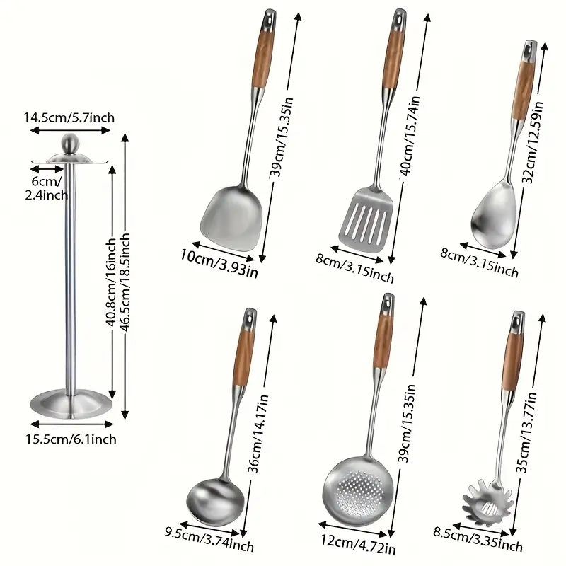 Küchenutensilien-Set aus Edelstahl