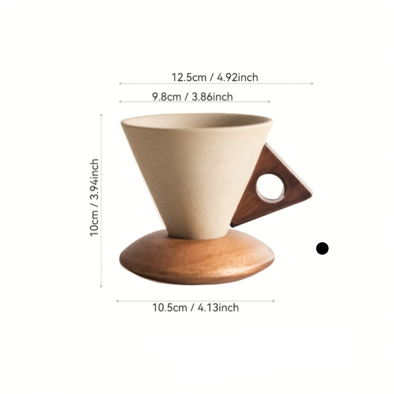 2-teiliges Keramik-Kaffeetassen-Set mit Holzgriff