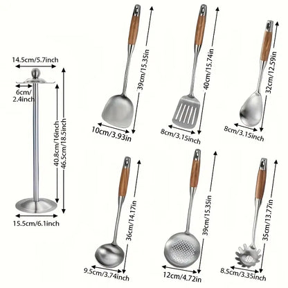 Küchenutensilien-Set aus Edelstahl